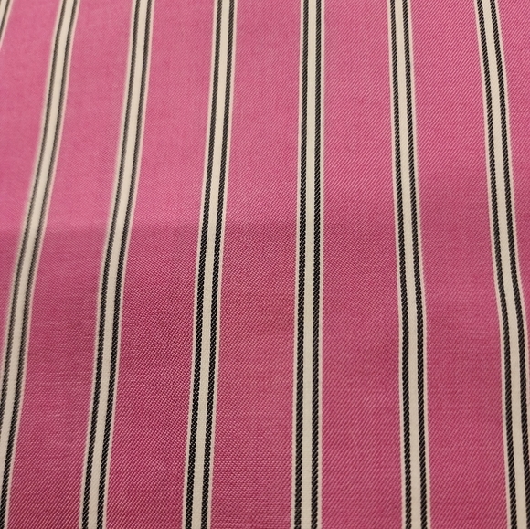 FOXCROFT Button Front Pink White Blue Striped Collard Shirt Wrinkle Resisted Sz8 - Picture 10 of 16